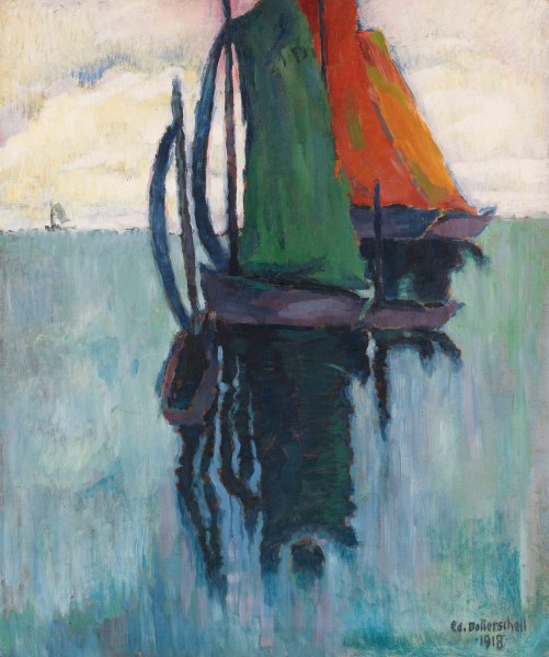 Windstille  by Eduard Dollerschell - Hand-Painted Oil Painting Reproduction