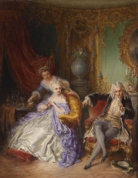 Galante Szene  by Eduard Ender - Hand-Painted Oil Painting Reproduction