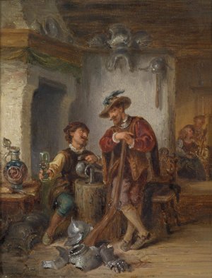 Zechende Soldaten by Eduard Ender Oil Painting