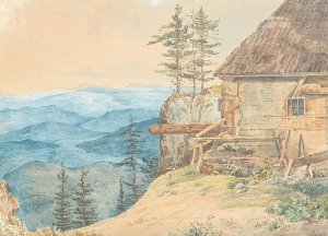 Blick auf Gebirgslandschaft by Eduard Friedrich Leybold Oil Painting