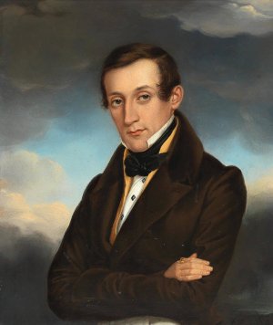 Portrait of a Gentleman by Eduard Friedrich Leybold Oil Painting