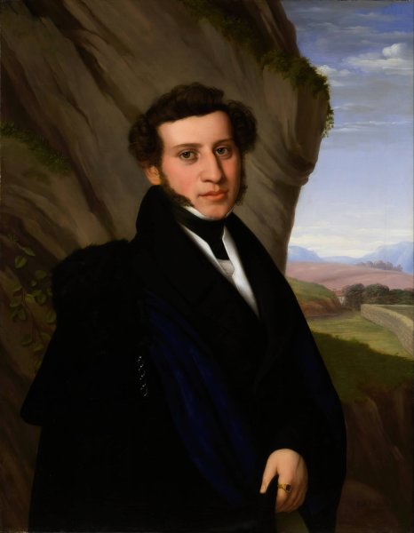 Portrait of Sam Ehrenstamm  by Eduard Friedrich Leybold - Hand-Painted Oil Painting Reproduction