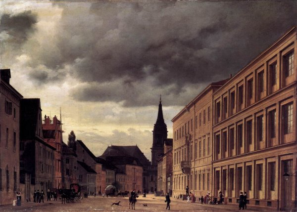 Klosterstrasse by Eduard Gaertner - Hand-Painted Oil Painting Reproduction