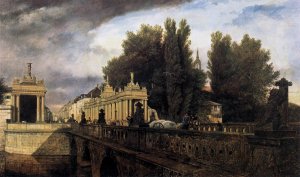 Koenigsbruecke and Koenigskolonnade by Eduard Gaertner Oil Painting