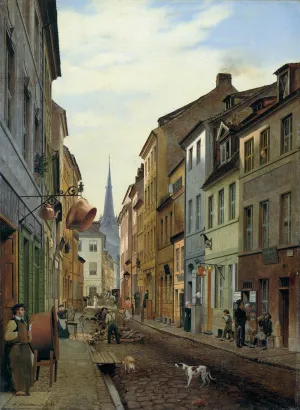 The Parochialstrasse in Berlin by Eduard Gaertner - Oil Painting Reproduction