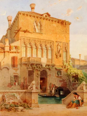 Haus Der Familie Moro-Othello, Venice by Eduard Gerhardt - Oil Painting Reproduction