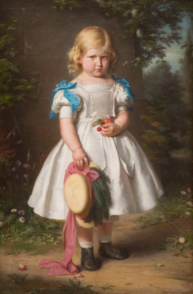 Main Product Photo of Portrait of five-year-old Eva Maria von Richthofen  Painting by Eduard Geselschap