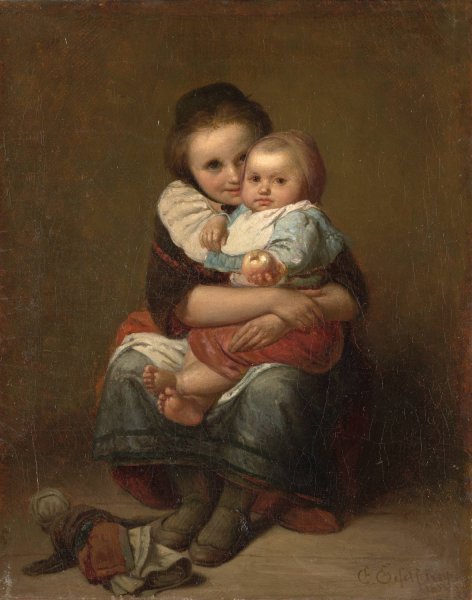 Main Product Photo of The two sisters  Painting by Eduard Geselschap