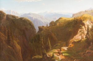 Munich In the mountains by Eduard Gleim Oil Painting
