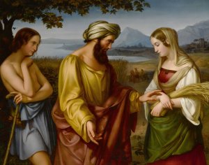 Ruth And Boaz by Eduard Holbein Oil Painting