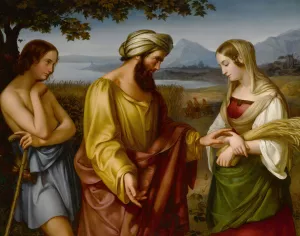 Ruth And Boaz by Eduard Holbein Oil Painting