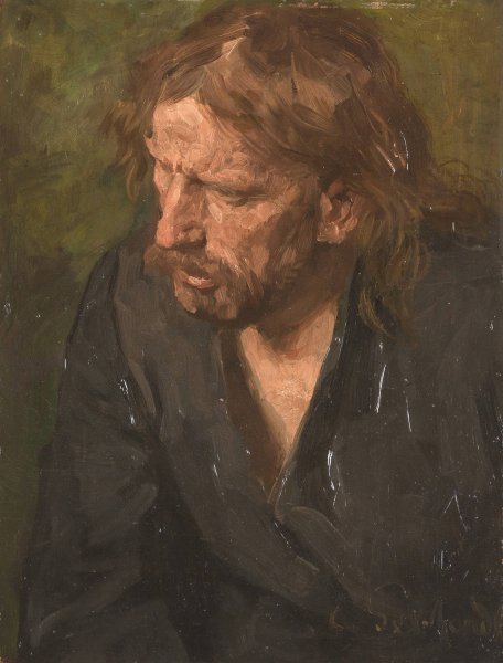Portrait of a man by Eduard Karl Franz Von Gebhardt - Hand-Painted Oil Painting Reproduction