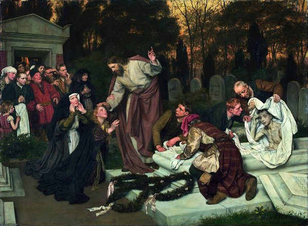 The Raising of Lazarus  by Eduard Karl Franz Von Gebhardt - Hand-Painted Oil Painting Reproduction