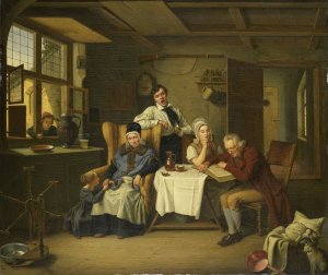 Bible Reading by Eduard Karl Gustav Lebrecht Pistorius Oil Painting