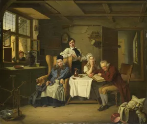 Bible Reading by Eduard Karl Gustav Lebrecht Pistorius Oil Painting