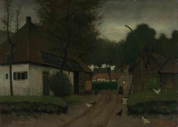 Farmstead  by Eduard Karsen - Hand-Painted Oil Painting Reproduction