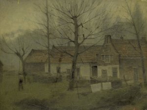 Houses in a Village by Eduard Karsen Oil Painting