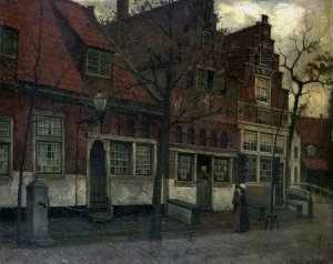 Houses on the Breedstraat, Enkhuizen by Eduard Karsen Oil Painting