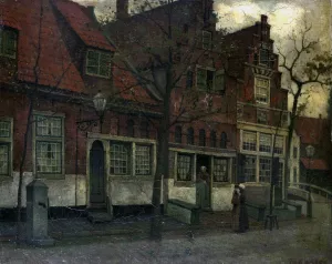 Houses on the Breedstraat, Enkhuizen by Eduard Karsen Oil Painting