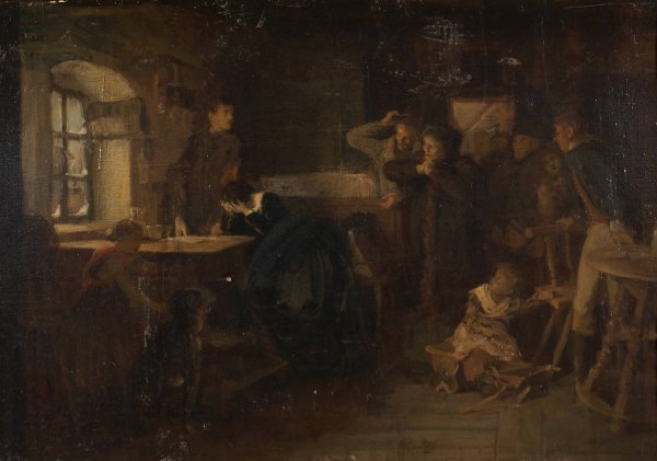 Die ereilten Fluchtlinge  by Eduard Kurzbauer - Hand-Painted Oil Painting Reproduction