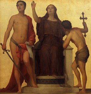 Gerechtigkeit, Milde, Frommigkeit by Eduard Lebiedzki Oil Painting
