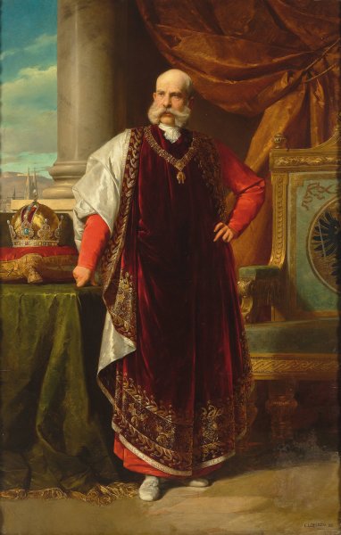 Kaiser Franz Joseph  by Eduard Lebiedzki - Hand-Painted Oil Painting Reproduction