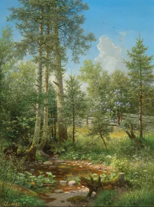 Am Bachlein in der Maienzeit Oil painting by Eduard Leonhardi