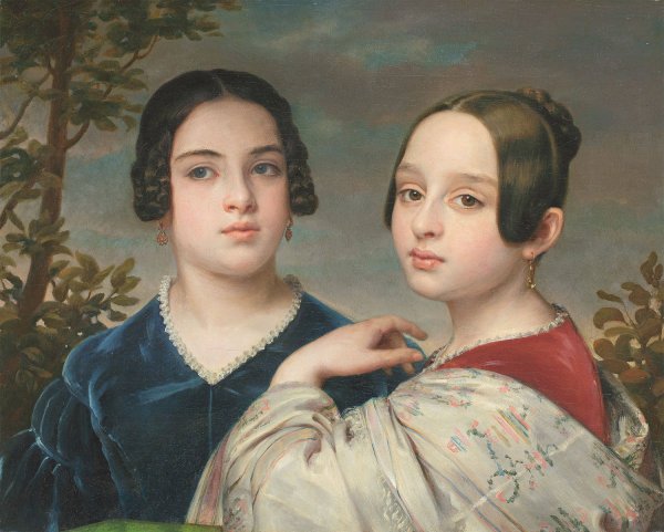 Bildnis der Casper'schen Kinder  by Eduard Magnus - Hand-Painted Oil Painting Reproduction