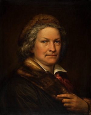 Portrait Of Thorvaldsen In His Working Clothes by Eduard Magnus Oil Painting