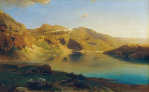Alpensee by Eduard Peithner Von Lichtenfels Oil Painting