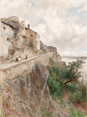 Durnstein - Am Weg zum Schloss by Eduard Peithner Von Lichtenfels Oil Painting