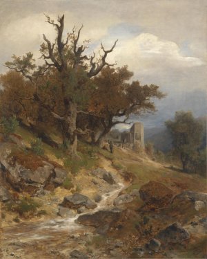 Landschaftsmotiv by Eduard Peithner Von Lichtenfels Oil Painting