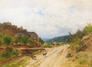 Motif of Emmerberg by Eduard Peithner Von Lichtenfels Oil Painting