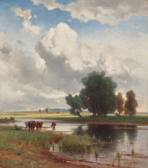 Partie bei Lundenburg by Eduard Peithner Von Lichtenfels Oil Painting
