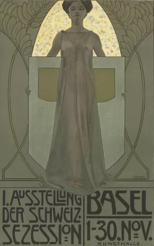 1. Ausstellung der Schweiz. Sezession, Basel, 1.-30. Nov., Kunsthalle by Eduard Renggli Oil Painting