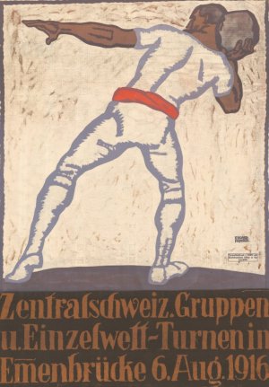 Zentralschweizer Gruppen u. Einzelwett-Turnen in Emmenbrucke 6. Aug. 1916 by Eduard Renggli Oil Painting