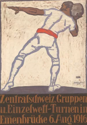 Zentralschweizer Gruppen u. Einzelwett-Turnen in Emmenbrucke 6. Aug. 1916 by Eduard Renggli Oil Painting