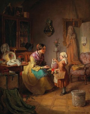 At the Doll Doctor's by Eduard Ritter Oil Painting