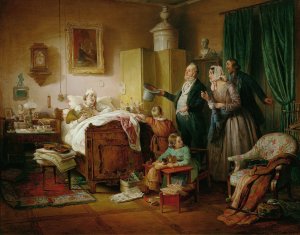 Der kranke Musiker by Eduard Ritter Oil Painting