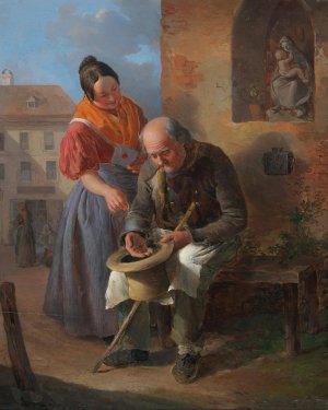 Der letzte Groschen by Eduard Ritter Oil Painting