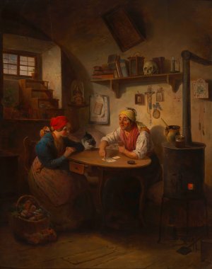 Die Wahrsagerin by Eduard Ritter Oil Painting