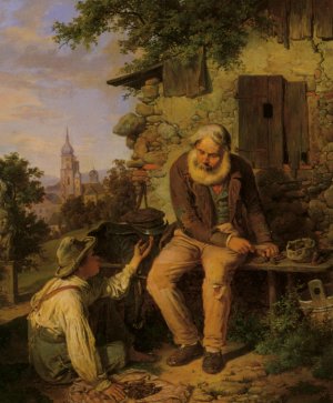 The Cigar Smoker by Eduard Ritter Oil Painting