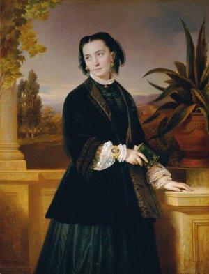 Auguste Engerth, die Gattin des Kunstlers by Eduard Ritter Von Engerth Oil Painting