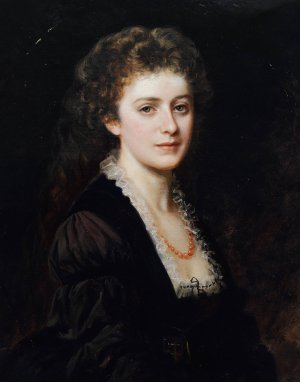 Portrait of a lady by Eduard Ritter Von Engerth Oil Painting