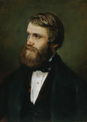 Selbstportrat by Eduard Ritter Von Engerth Oil Painting