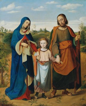 The Holy Family on the Way Home from the Temple by Eduard Ritter Von Engerth Oil Painting