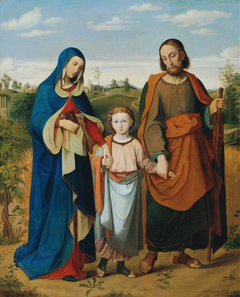 The Holy Family on the Way Home from the Temple  by Eduard Ritter Von Engerth - Hand-Painted Oil Painting Reproduction