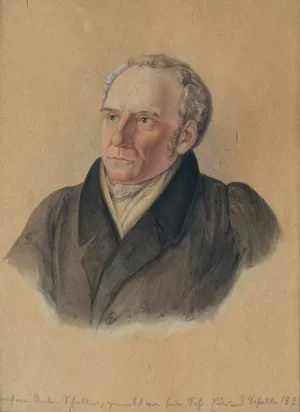 Professor Anton Schaller by Eduard Schaller Oil Painting