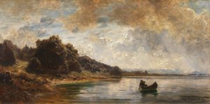 Abendliche uberfahrt by Eduard Schleich The Younger Oil Painting