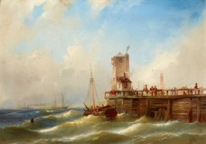 Seascape by Eduard Schmidt Oil Painting